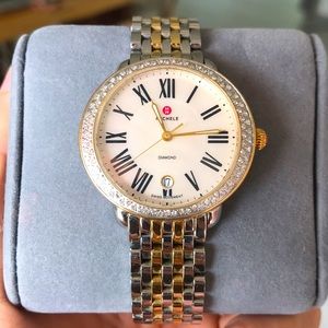 Michele Watch Serein Mid Two-Tone 18k Gold Diamond
